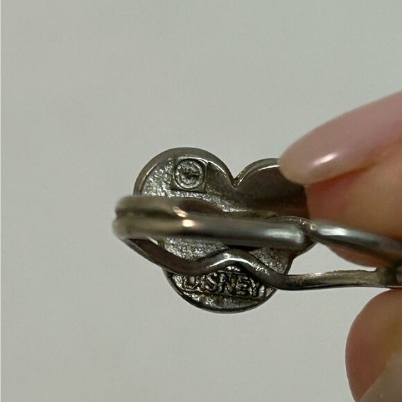 Disney Mickey Mouse Silver Tone Black Glitter Mouse Ears Ring Adjustable - Picture 5 of 6